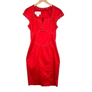 Vintage Dress Arpeja Womens 4 80’s Grommet Accents Sweetheart Neckline